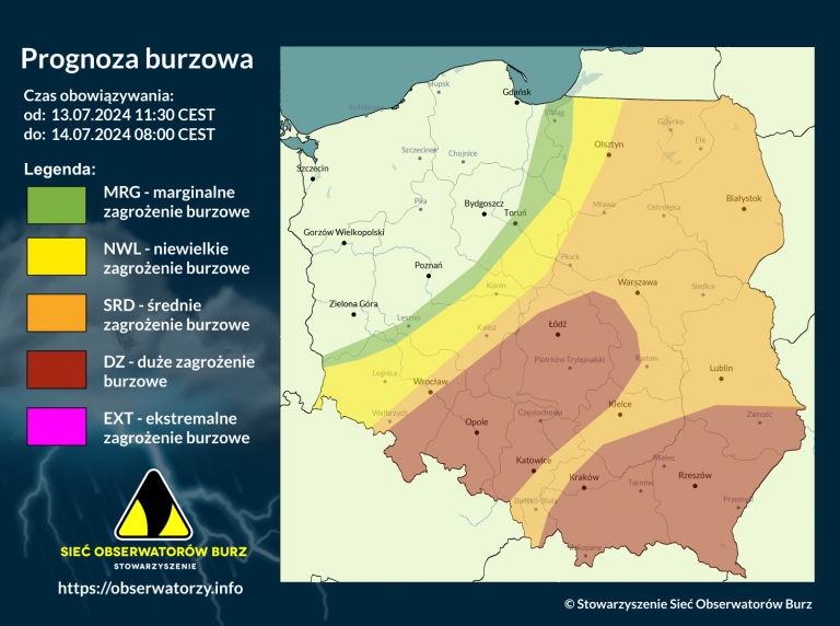 Prognoza Burzowa Na 13 07 2024 I Noc Z 13 14 07 2024 AKTUALIZACJA