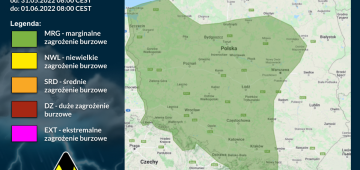 Prognoza burzowa na 31.05.2022 i noc z 31.05/01.06.2022