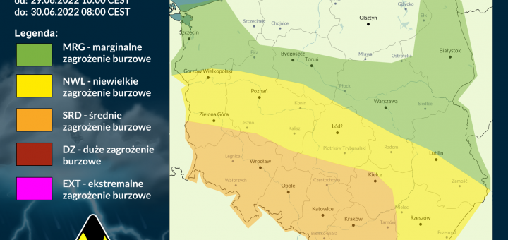 Prognoza burzowa na 29.06.2022 i noc z 29/30.06.2022