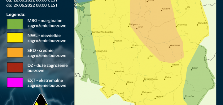 Prognoza burzowa na 28.06.2022 i noc 28/29.06.2022