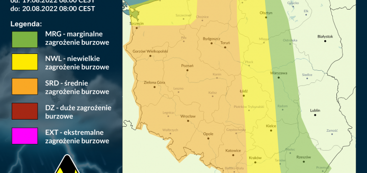 Prognoza burzowa na 19.08.2022 i noc z 19/20.08.2022