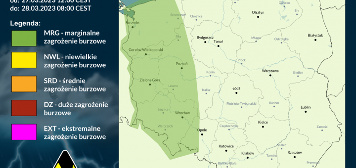 Prognoza burzowa na 27.03.2023 i noc z 27/28.03.2023