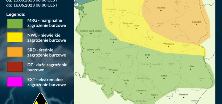 Prognoza burzowa na 15.06.2023 i noc z 15/16.06.2023