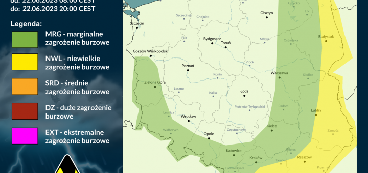 Prognoza burzowa na 22.06.2023 i noc z 22/23.06.2023