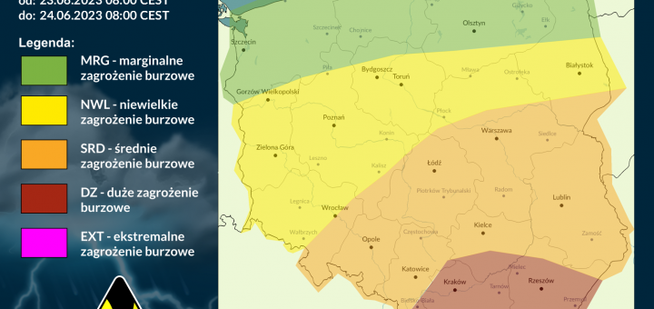 Prognoza burzowa na dzień 23.06.2023 i noc z 23/24.06.2023