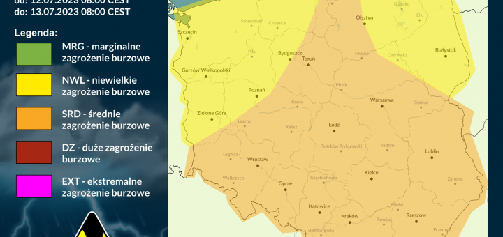 Prognoza burzowa na 12.07.2023 i noc z 12/13.07.2023