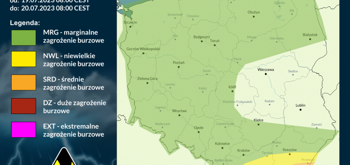 Prognoza burzowa na 19.07.2023 i noc z 19/20.07.2023