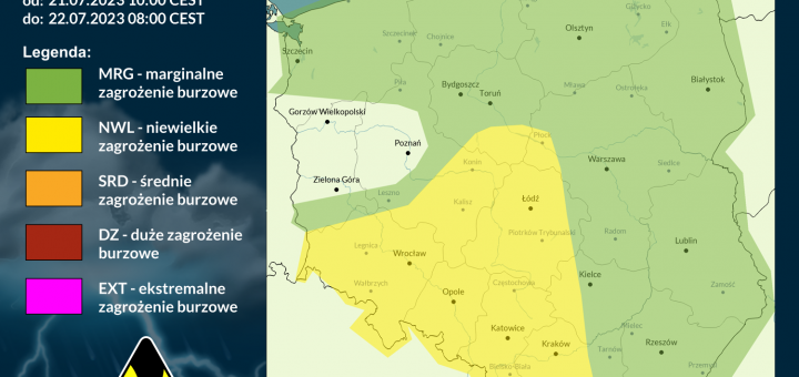 Prognoza burzowa na 21.07.2023 i noc z 21/22.07.2023