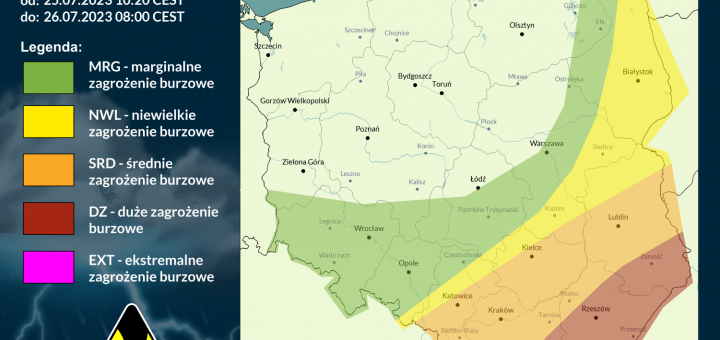 Prognoza burzowa na 25.07.2023 i noc z 25/26.07.2023