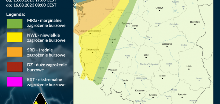 Prognoza burzowa na 15.08.2023 i noc z 15/16.08.2023