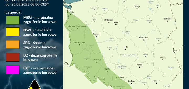 Prognoza burzowa na 24.08.2023 i noc z 24/25.08.2023