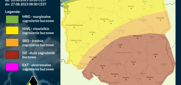 Prognoza burzowa na 26.08.2023 i noc z 26/27.08.2023