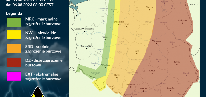 Prognoza burzowa na 5.08.2023 i noc z 5/6.08.2023