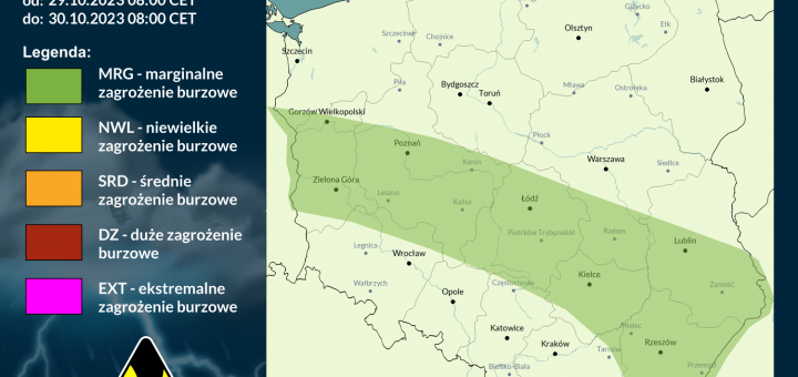 Prognoza burzowa na 28.10.2023 i noc z 28/29.10.2023