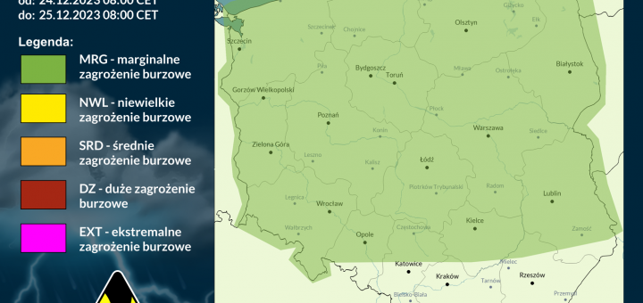 Prognoza burzowa na 24.12.2023 i noc z 24/25.12.2023