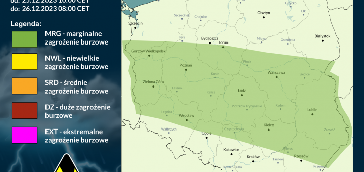 Prognoza burzowa na 25.12.2023 i noc z 25/26.12.2023