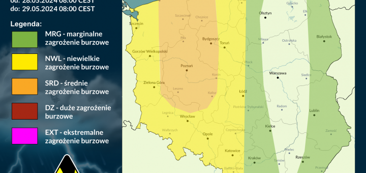 Prognoza burzowa na 28.05.2024 i noc z 28/29.05.2024