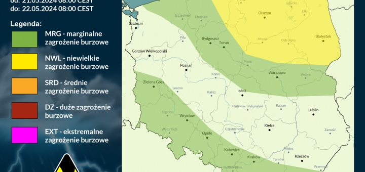 Prognoza burzowa na 21.05.2024 i noc 21/22.05.2024