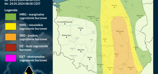 Prognoza burzowa na 23.05.2024 i noc z 23/24.05.2024