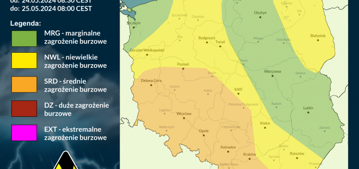 Prognoza burzowa na 24.05.2024 i noc z 24/25.05.2024