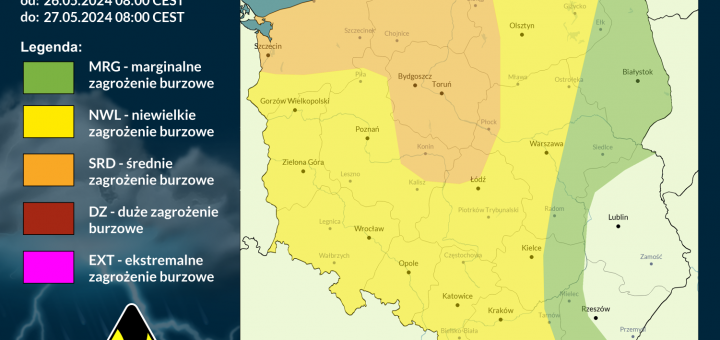 Prognoza burzowa na 26.05.2024 i noc z 26/27.05.2024