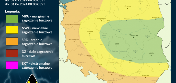 Prognoza burzowa na 31.05.2024 i noc z 31.05/1.06.2024