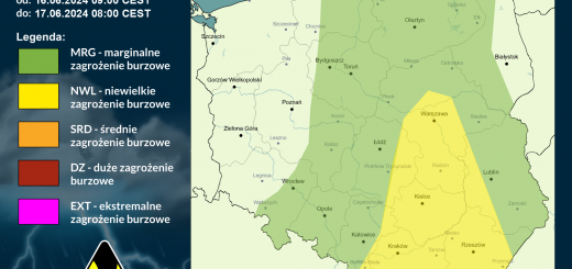 Prognoza burzowa na 16.06.2024 i noc z 16/17.06.2024 - aktualizacja