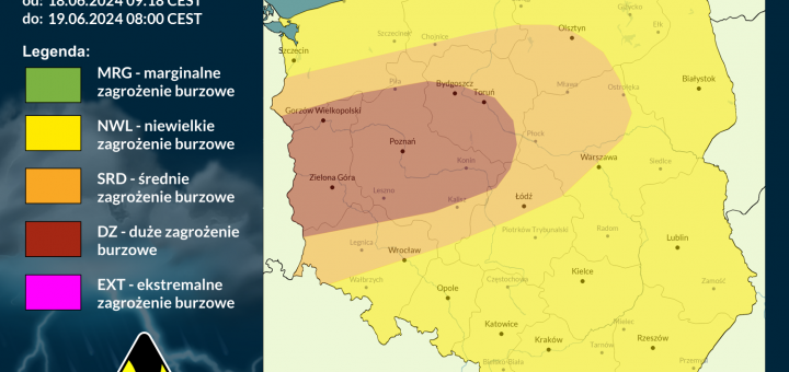 Prognoza burzowa na 18.06.2024 i noc z 18/19.06.2024 [AKTUALIZACJA]