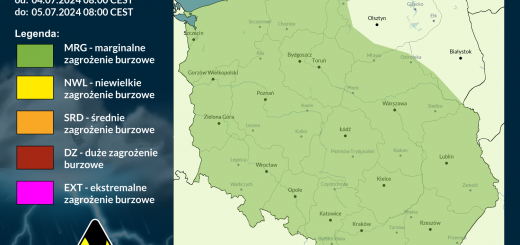 Prognoza burzowa na 4.07.2024 i noc z 4/5.07.2024