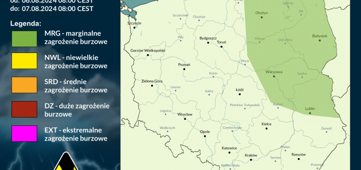 Prognoza burzowa na 6.08.2024 i noc z 6/7.08.2024