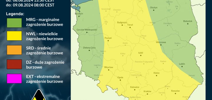 Prognoza burzowa na 8.08.2024 i noc z 8/9.08.2024 [AKTUALIZACJA]