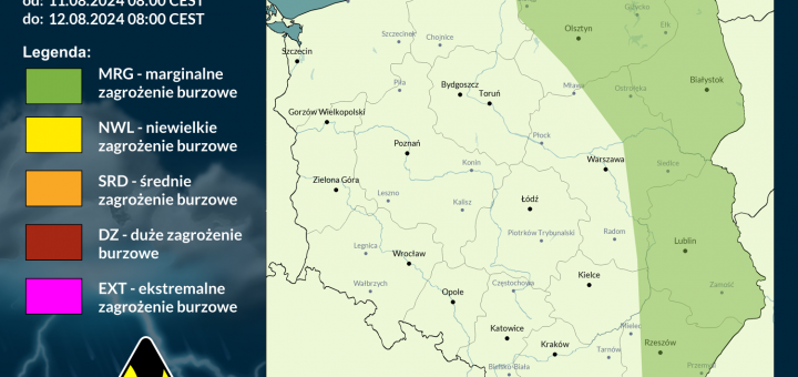 Prognoza burzowa na 11.08.2024 i noc z 11/12.08.2024