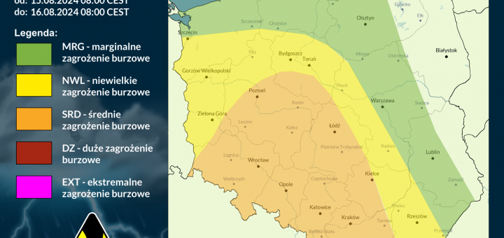 Prognoza burzowa na 15.08.2024 i noc z 15/16.08.2024