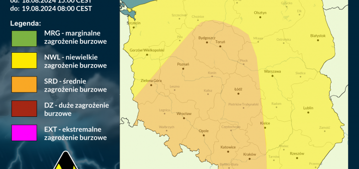 Prognoza burzowa na 18.08.2024 i noc z 18/19.08.2024 [AKTUALIZACJA]