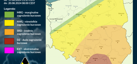 Prognoza burzowa na 19.08.2024 i noc z 19/20.08.2024 [AKTUALIZACJA]