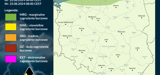 Prognoza burzowa na 22.08.2024 i noc z 22/23.08.2024