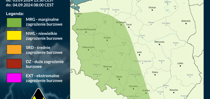 Prognoza burzowa na 3.09.2024 i noc z 3/4.09.2024 [AKTUALIZACJA]