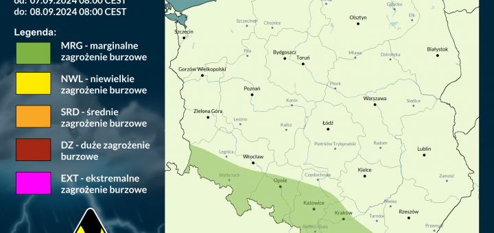 Prognoza burzowa na 7.09.2024 i noc z 7/8.09.2024