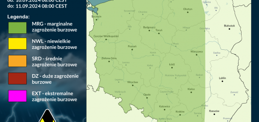 Prognoza burzowa na 10.09.2024 i noc z 10/11.09.2024