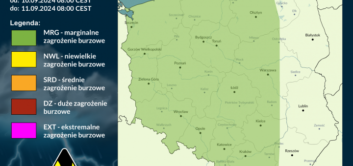 Prognoza burzowa na 10.09.2024 i noc z 10/11.09.2024