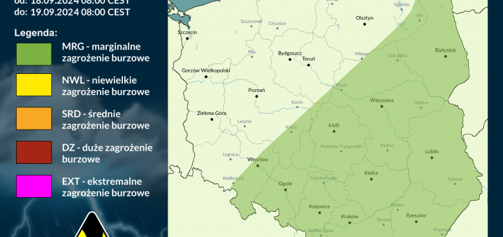 Prognoza burzowa na 18.09.2024 i noc z 18/19.09.2024