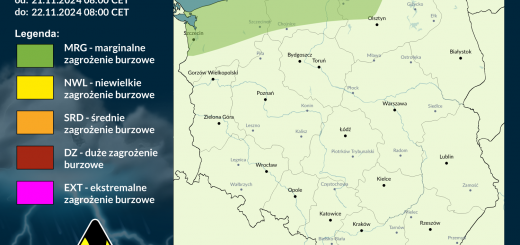 Prognoza burzowa na 21.11.2024 i noc z 21/22.11.2024