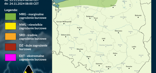 Prognoza burzowa na 23.11.2024 i noc z 23/24.11.2024