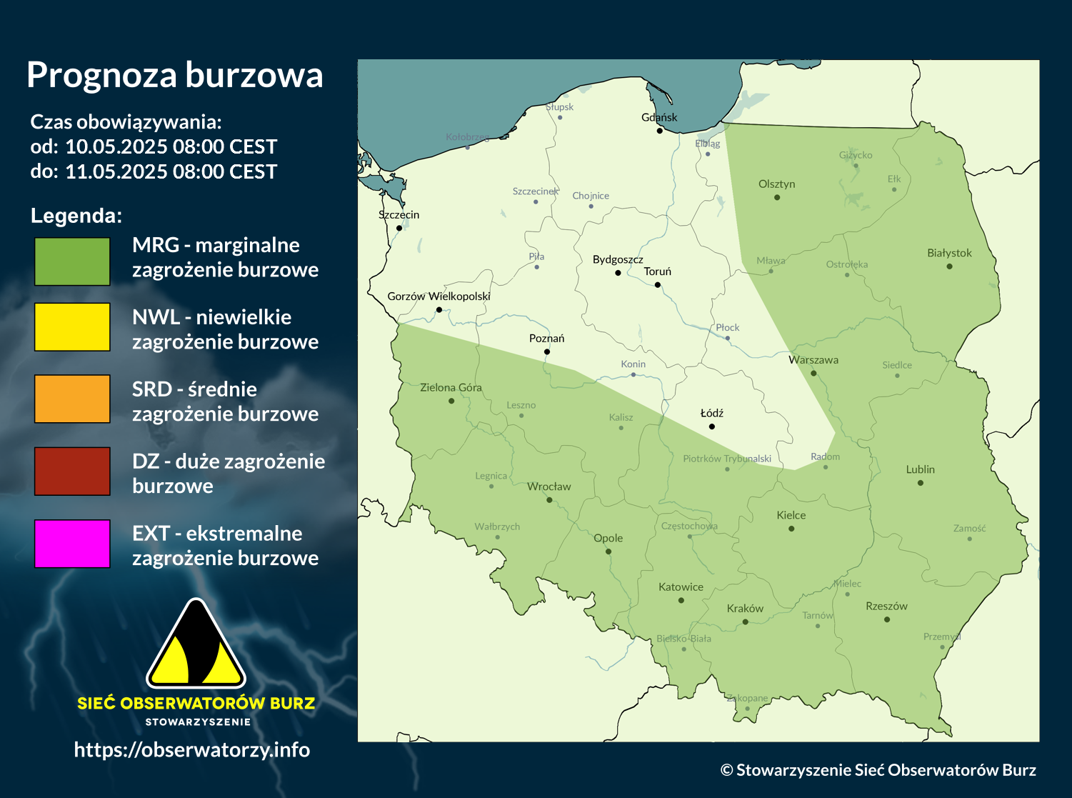 Prognoza burzowa na 10.05.2025