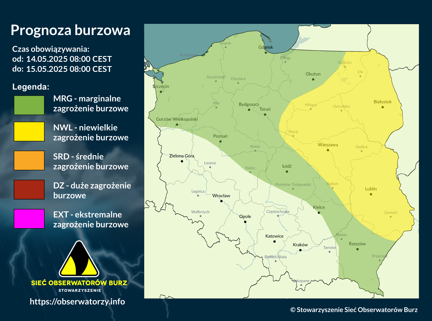 Prognoza burzowa na 14.05.2025