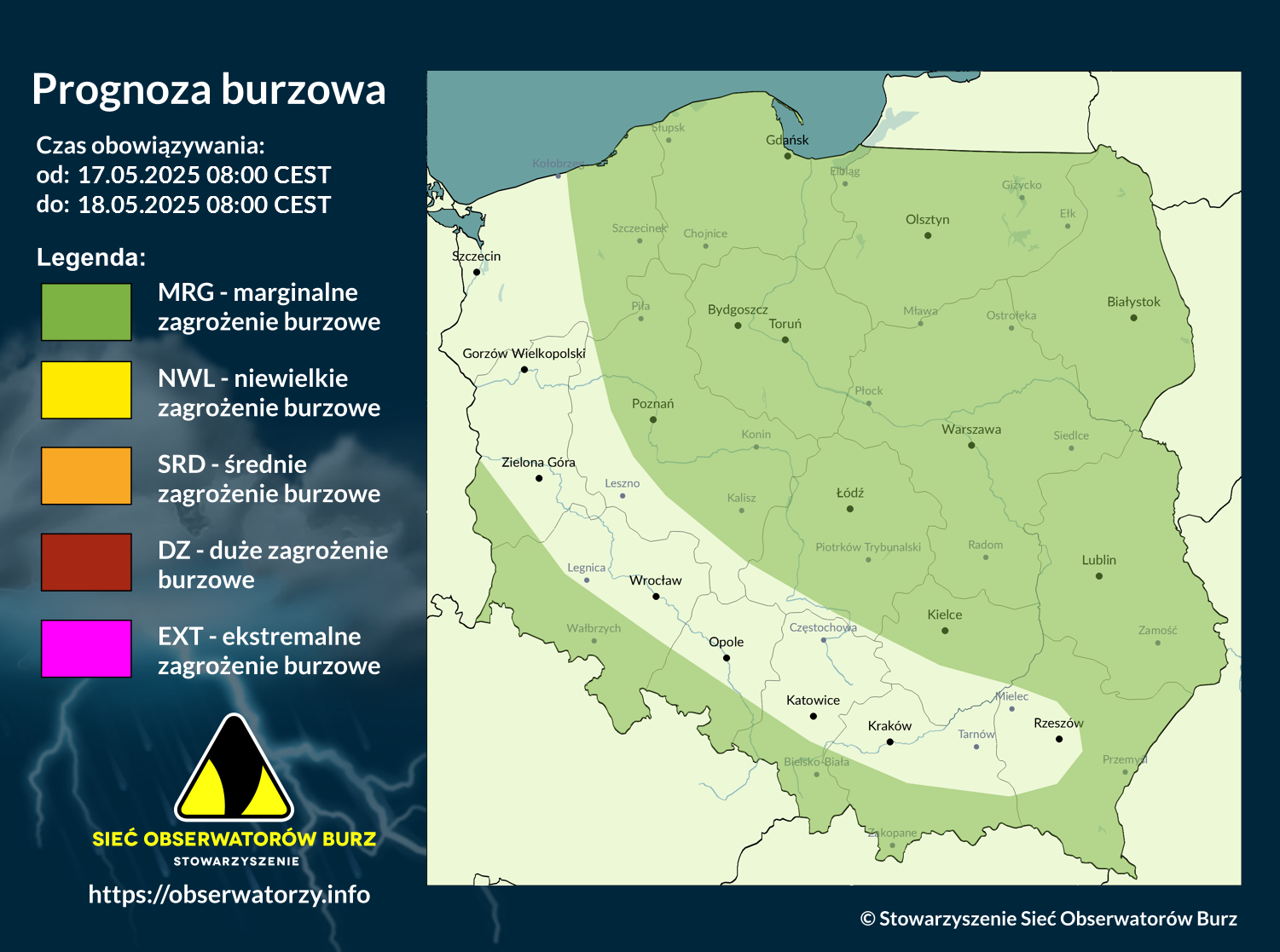 Prognoza burzowa na 17.05.2025