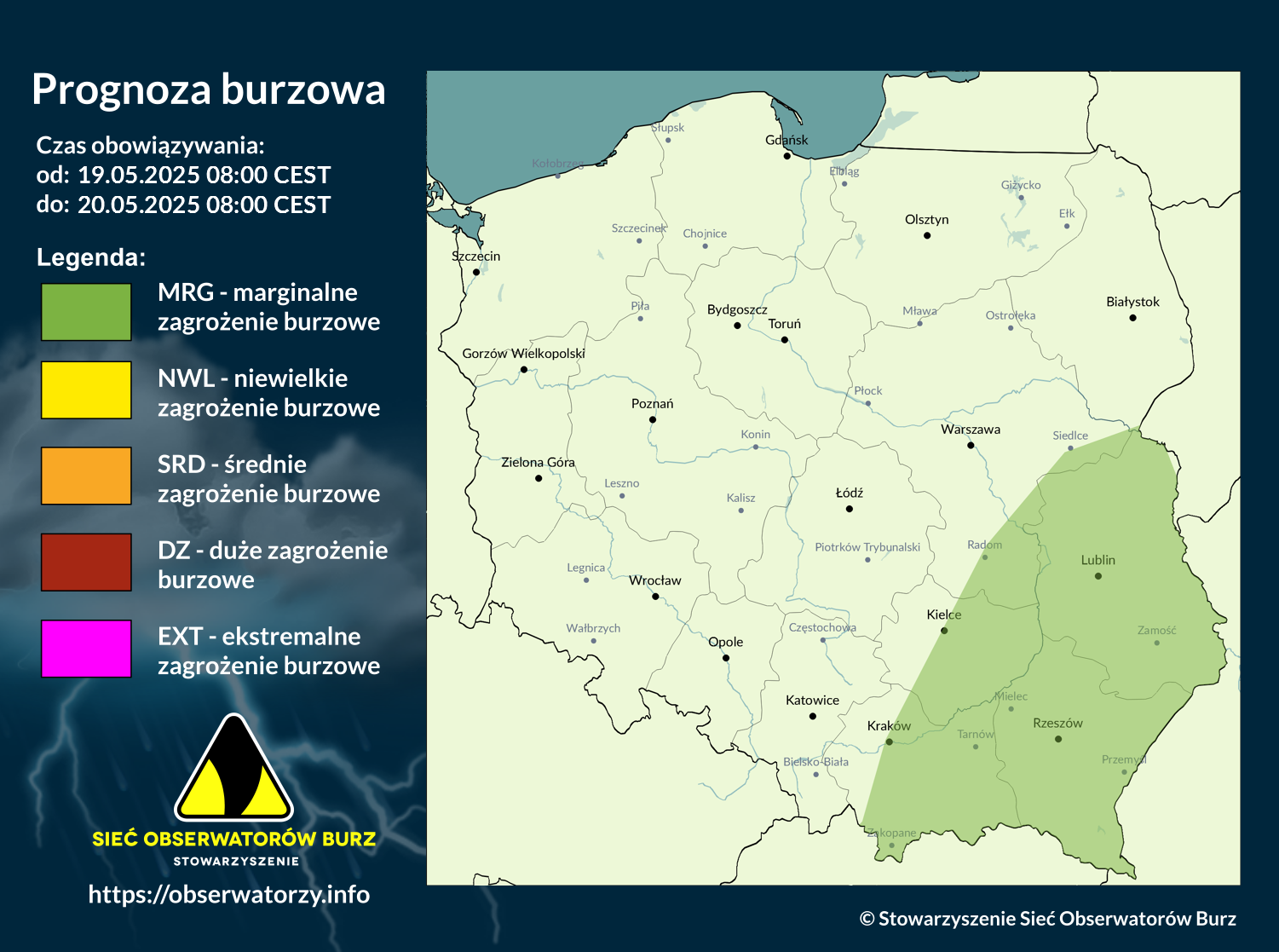 Prognoza burzowa na 19.05.2025