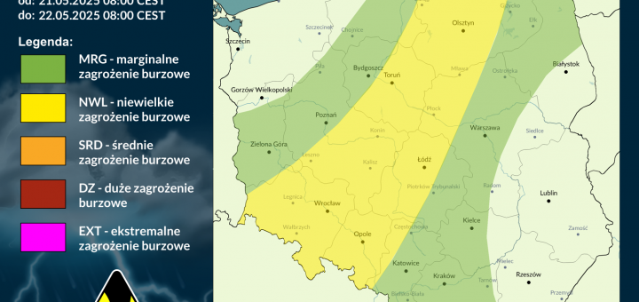 Prognoza burzowa na 21.05.2025 i noc z 21/22.05.2025