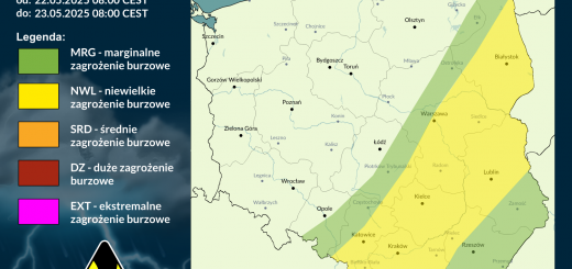 Prognoza burzowa na 22.05.2025 i noc z 22/23.05.2025