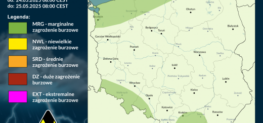 Prognoza burzowa na 24.05.2025 i noc z 24/25.05.2025